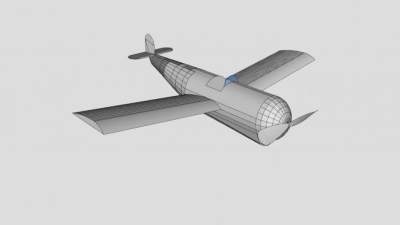 单座螺旋桨飞机SU模型下载_sketchup草图大师SKP模型