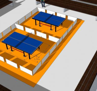 乒乓桌台SU模型下载_sketchup草图大师SKP模型