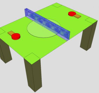 绿色乒乓球桌SU模型下载_sketchup草图大师SKP模型