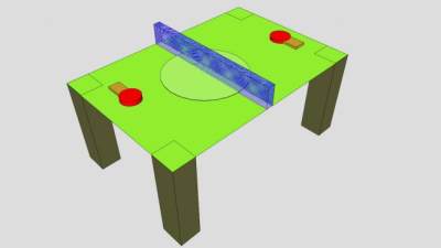 绿色乒乓球桌SU模型下载_sketchup草图大师SKP模型