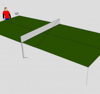 体育运动打乒乓球SU模型下载_sketchup草图大师SKP模型