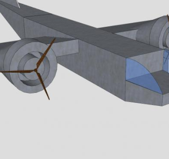 简易水上飞机SU模型下载_sketchup草图大师SKP模型