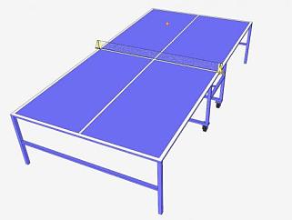 乒乓球运动台SU模型下载_sketchup草图大师SKP模型