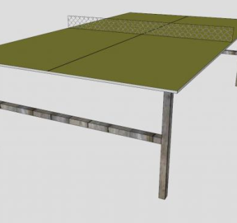 乒乓绿色桌台SU模型下载_sketchup草图大师SKP模型