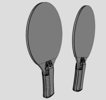 灰色乒乓球拍SU模型下载_sketchup草图大师SKP模型
