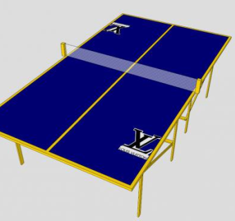 专业乒乓球桌网球SU模型下载_sketchup草图大师SKP模型