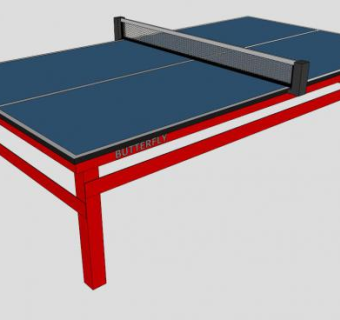 标准乒乓球台SU模型下载_sketchup草图大师SKP模型