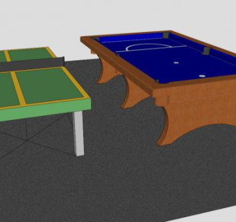 桌球和乒乓球SU模型下载_sketchup草图大师SKP模型