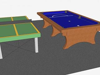 <em>桌球</em>和乒乓球SU模型下载_sketchup草图大师SKP模型