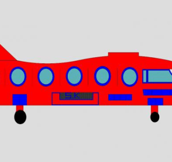二维平面飞机SU模型下载_sketchup草图大师SKP模型