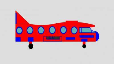 二维平面飞机SU模型下载_sketchup草图大师SKP模型