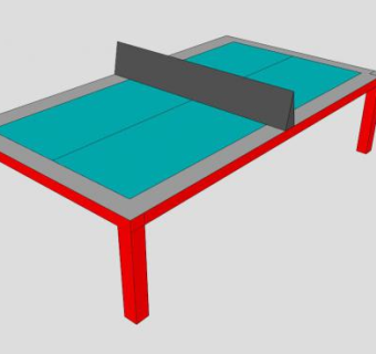 乒乓球体育桌台SU模型下载_sketchup草图大师SKP模型