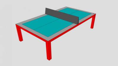 乒乓球体育桌台SU模型下载_sketchup草图大师SKP模型