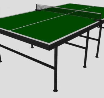 乒乓球绿色桌台SU模型下载_sketchup草图大师SKP模型