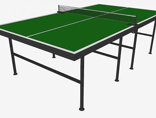 乒乓球绿色桌台SU模型下载_sketchup草图大师SKP模型