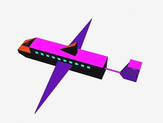鱼型航空飞机SU模型下载_sketchup草图大师SKP模型