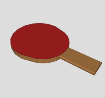 乒乓单击球拍SU模型下载_sketchup草图大师SKP模型