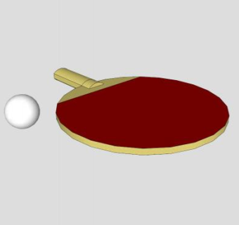 乒乓球和球拍SU模型下载_sketchup草图大师SKP模型