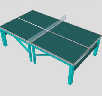 体育用品乒乓球台SU模型下载_sketchup草图大师SKP模型