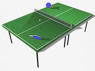 <em>比赛</em>台面乒乓球桌SU模型下载_sketchup草图大师SKP模型