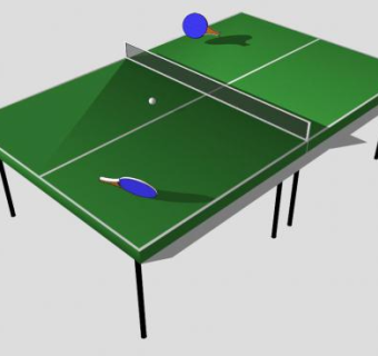 比赛台面乒乓球桌SU模型下载_sketchup草图大师SKP模型