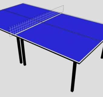 乒乓球桌器材SU模型下载_sketchup草图大师SKP模型