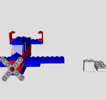 积木玩具飞机SU模型下载_sketchup草图大师SKP模型