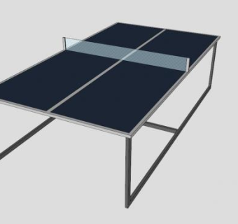 简易乒乓球桌SU模型下载_sketchup草图大师SKP模型