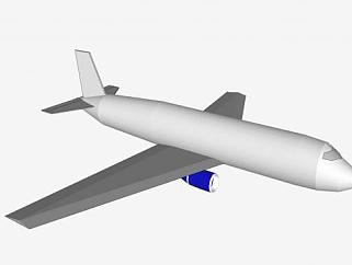 小型喷气式客机模架SU模型下载_sketchup草图大师SKP模型