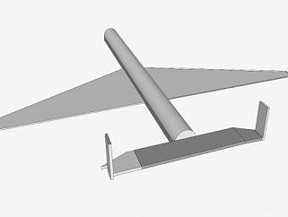 后掠翼飞机面板SU模型下载_sketchup草图大师SKP模型
