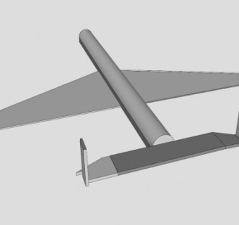 后掠翼飞机面板SU模型下载_sketchup草图大师SKP模型