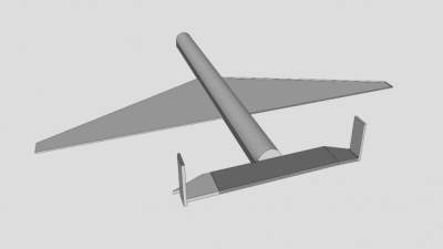 后掠翼飞机面板SU模型下载_sketchup草图大师SKP模型