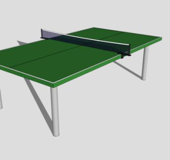 乒乓体育桌台SU模型下载_sketchup草图大师SKP模型