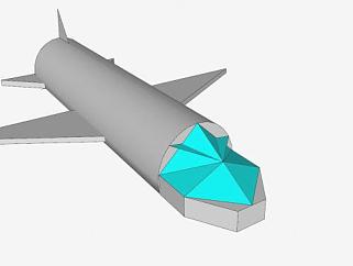 后掠翼简易飞机SU模型下载_sketchup草图大师SKP模型