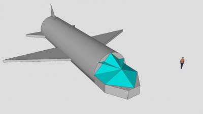 后掠翼简易飞机SU模型下载_sketchup草图大师SKP模型