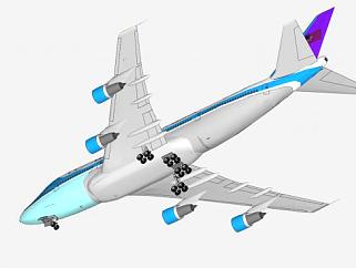 美国客机半透明模架SU模型下载_sketchup草图大师SKP模型