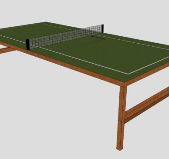 乒乓运动球桌SU模型下载_sketchup草图大师SKP模型
