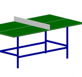 可折叠乒乓球台SU模型下载_sketchup草图大师SKP模型