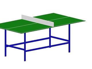 可折叠乒乓球台SU模型下载_sketchup草图大师SKP模型