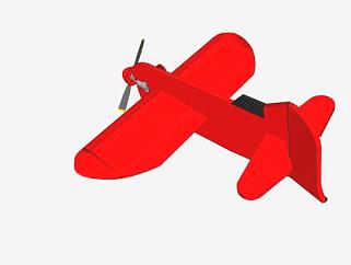 红色遥控飞机SU模型下载_sketchup草图大师SKP模型