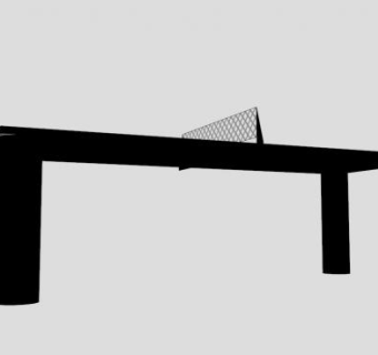 乒乓黑色球桌SU模型下载_sketchup草图大师SKP模型