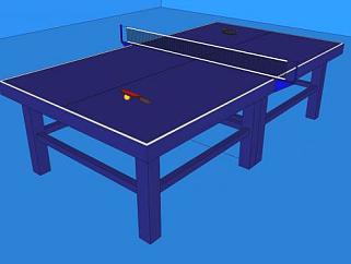 比赛桌台乒乓球SU模型下载_sketchup草图大师SKP模型