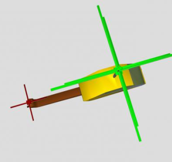 螺旋桨直升机模架SU模型下载_sketchup草图大师SKP模型