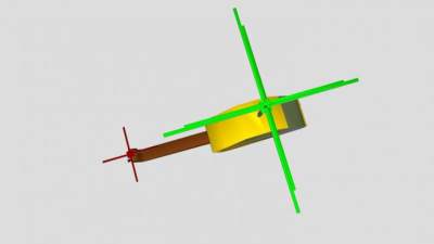 螺旋桨直升机模架SU模型下载_sketchup草图大师SKP模型