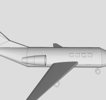 喷气式私人飞机SU模型下载_sketchup草图大师SKP模型