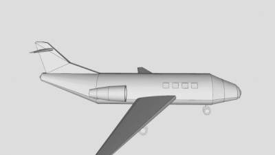 喷气式私人飞机SU模型下载_sketchup草图大师SKP模型