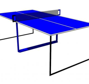 简易蓝色乒乓球桌SU模型下载_sketchup草图大师SKP模型