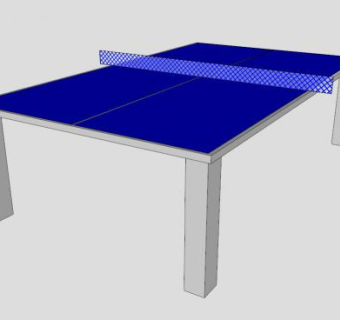 乒乓球桌蓝色体育台SU模型下载_sketchup草图大师SKP模型