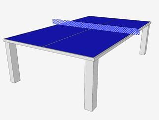 乒乓球桌蓝色体育台SU模型下载_sketchup草图大师SKP模型