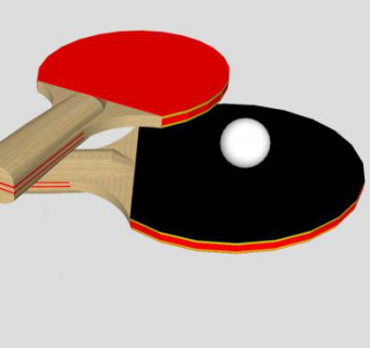 红黑乒乓球拍SU模型下载_sketchup草图大师SKP模型